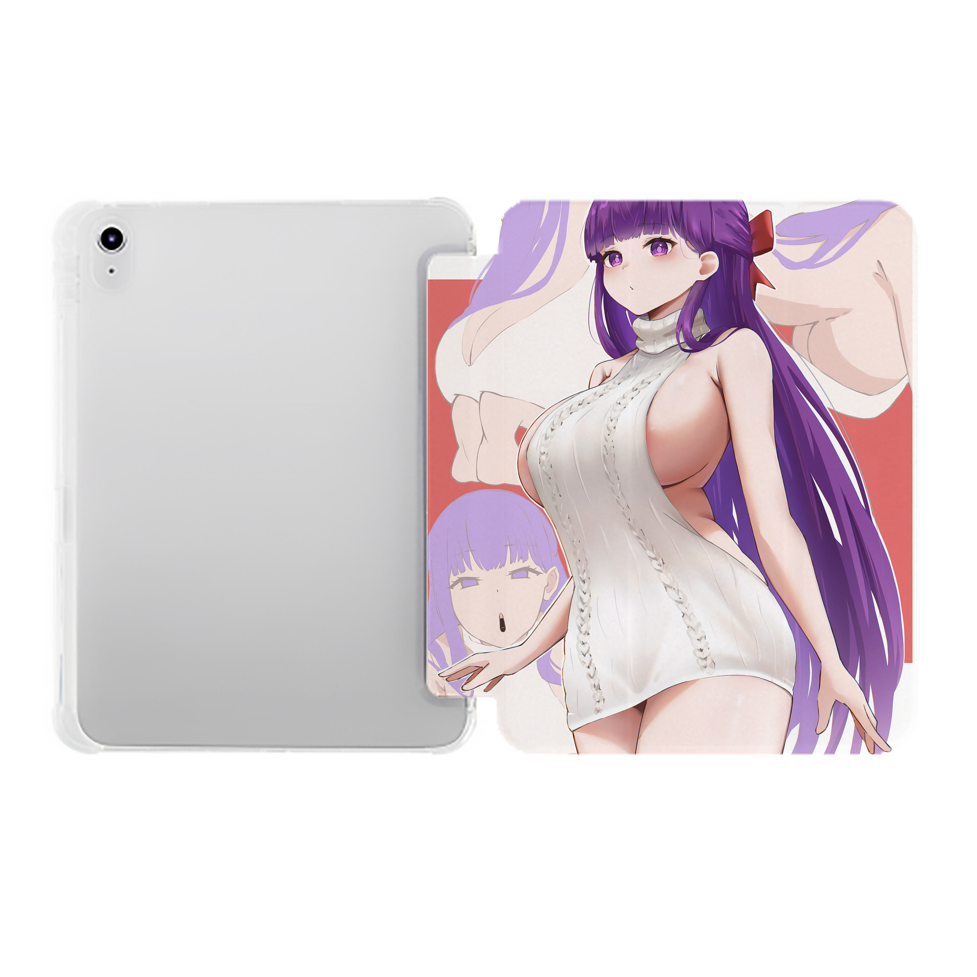 （画像用） 葬送のフリーレン Frieren IPad ケース ペン収納付き 三つ折りスタンド PUレザー×シリコン 対応機種9.5/10.5/10.9インチ